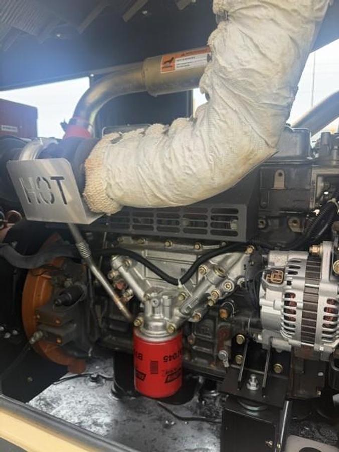 Used 60 KW DIESEL GENERATOR GENERAC 120/240 VOLT ONLY 252 HRS SOUND ENCLOSED VIDEO