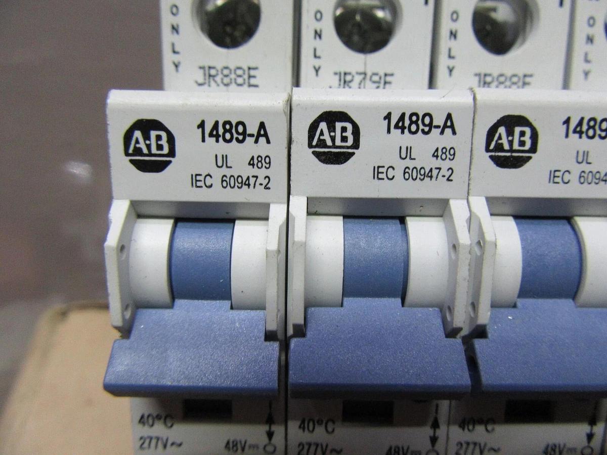 Used LOT OF 5 ALLEN BRADLEY 1489-A1C020 AB-5321 SINGLE POLE 277 VAC 2 AMP