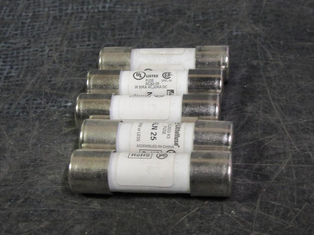 LITTELFUSE CLASS K5 25A 250V NLN25 NO BOX LOT OF 5