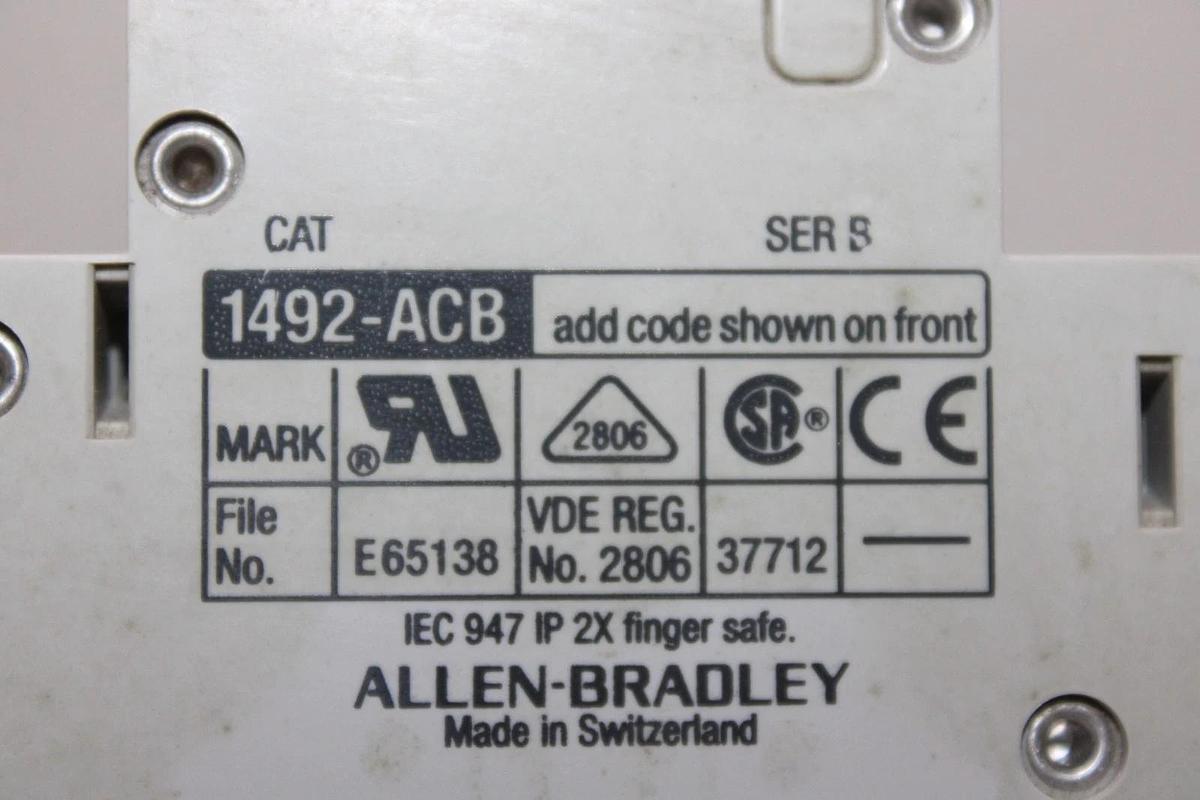 Used ALLEN BRADLEY CIRCUIT BREAKER 1492-CB3 1492-ACB 480/277 VAC 30 AMP 4-POLE