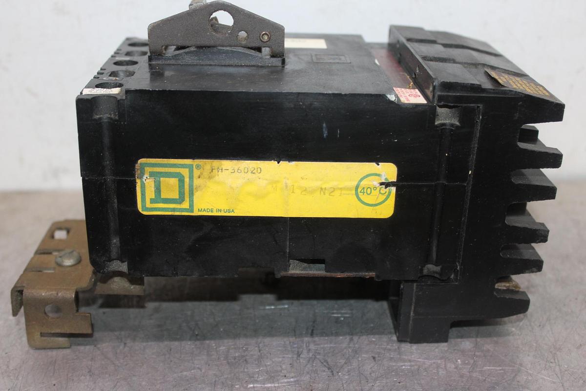 Used SQUARE D I-LINE CIRCUIT BREAKER FA34020 SERIES 2 20 AMP 480 VAC 3-POLE