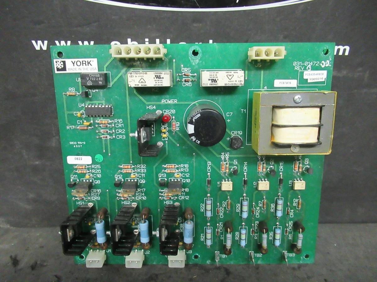 Used YORK JOHNSON CONTROLS TRIGGER CIRCUIT BOARD 031-01472-001 REV G 031-01472 REV 5