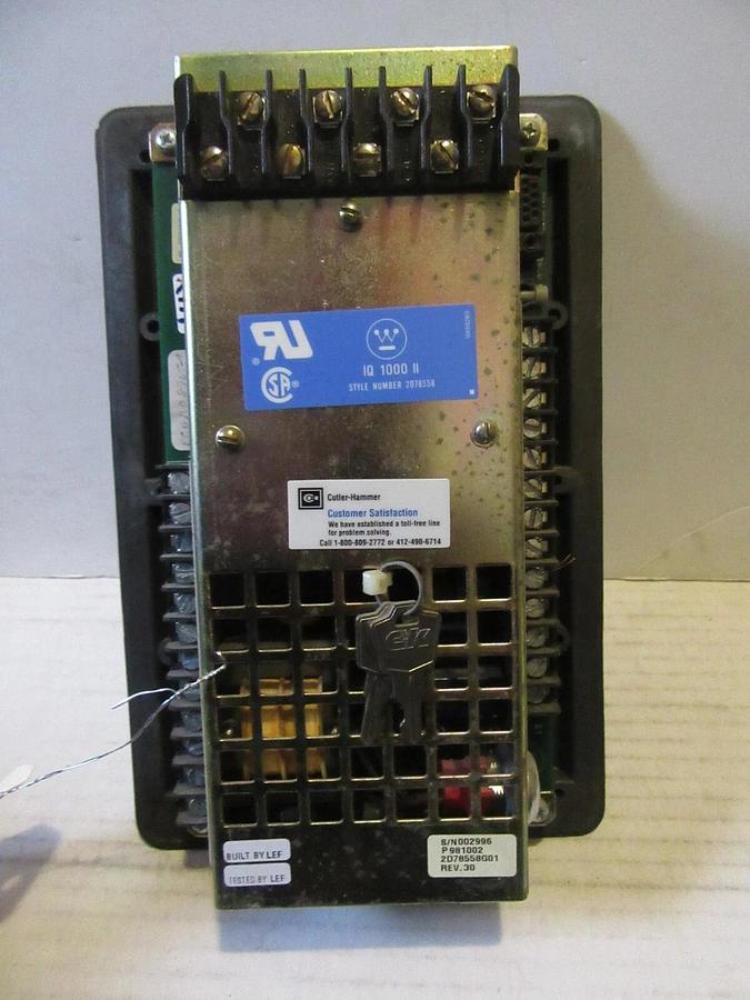 Used CUTLER HAMMER / WESTINGHOUSE IQ-1000 II MOTOR PROTECTION RELAY 9966D84K01