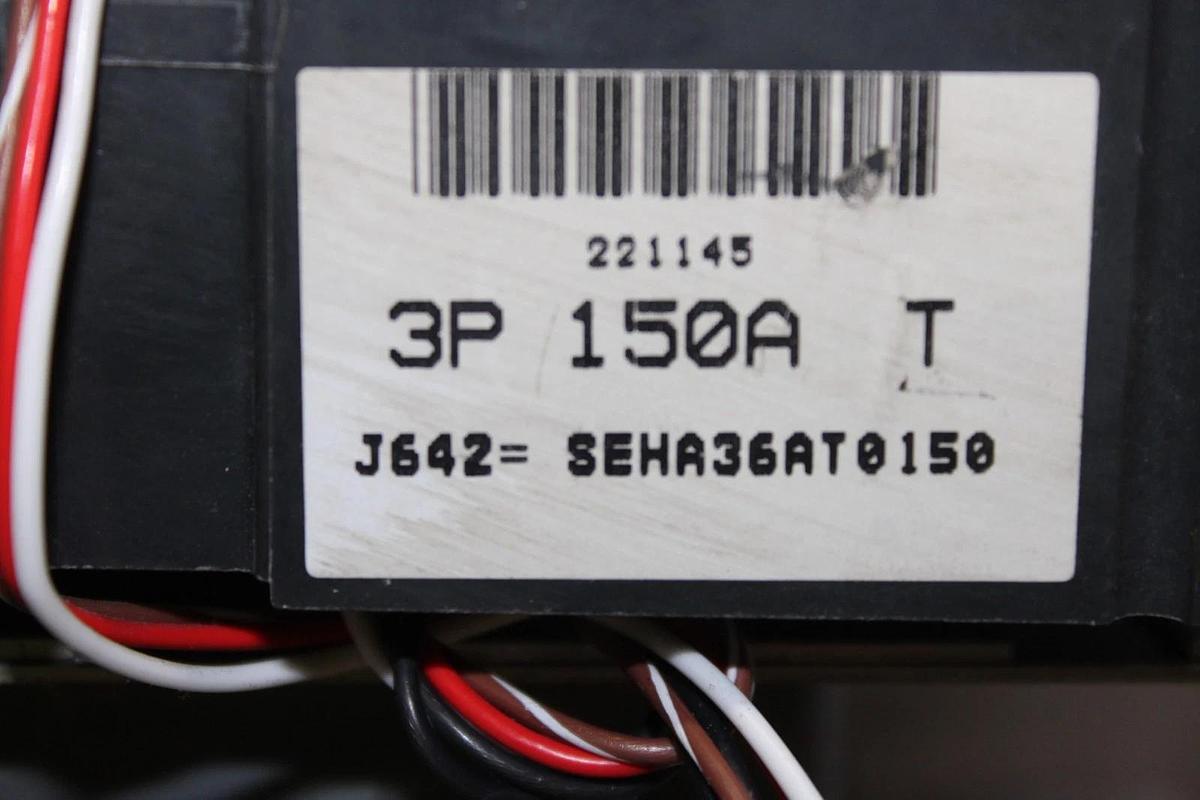 Used GE SPECTRA CIRCUIT BREAKER SEHA36AT0150 150 AMP 600 VAC 3-POLE W/ AUX. SWITCH