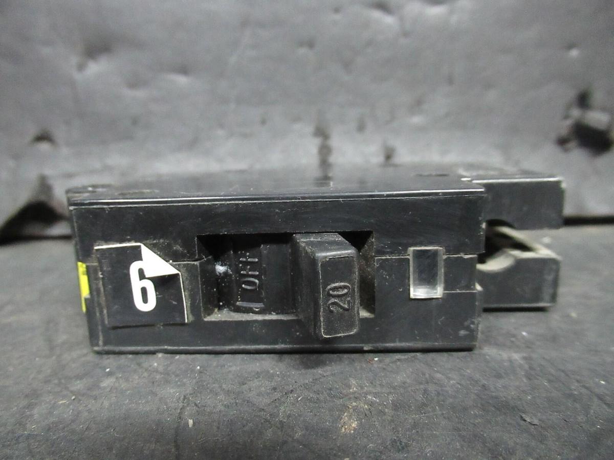Used SQUARE D BREAKER FLEXTAB EHB14020 LP-3318 SINGLE POLE 20 AMP 277 VAC