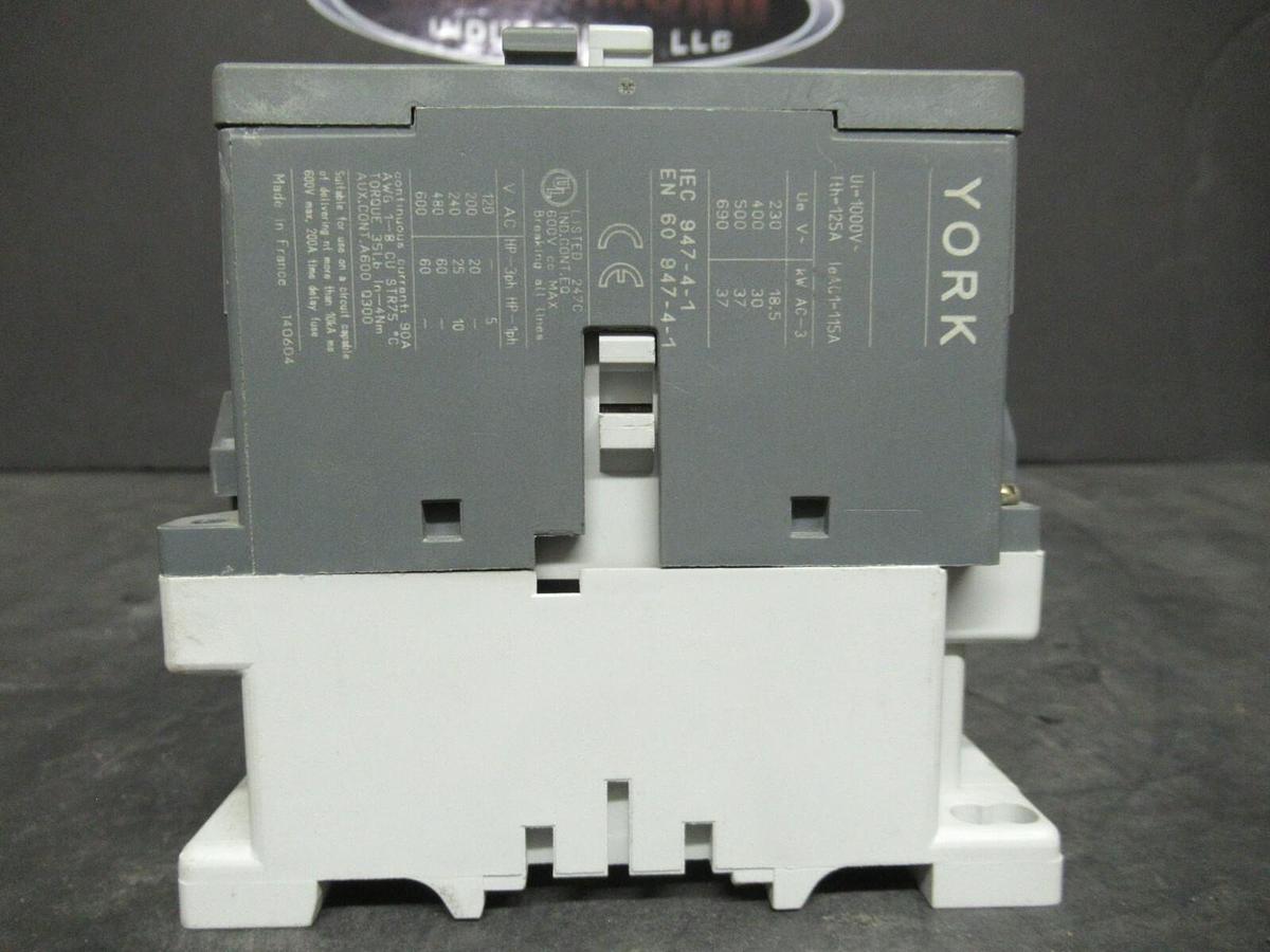 YORK CONTACTOR 024-31107-000 90 AMP 600 VAC 60 HP 110/120 VOLT COIL **WARRANTY**