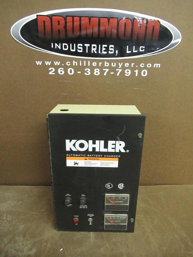 Used 24 VDC KOHLER BATTERY CHARGER 10 AMPS 120 / 240 V SINGLE PH A-326767 50 - 200 AH