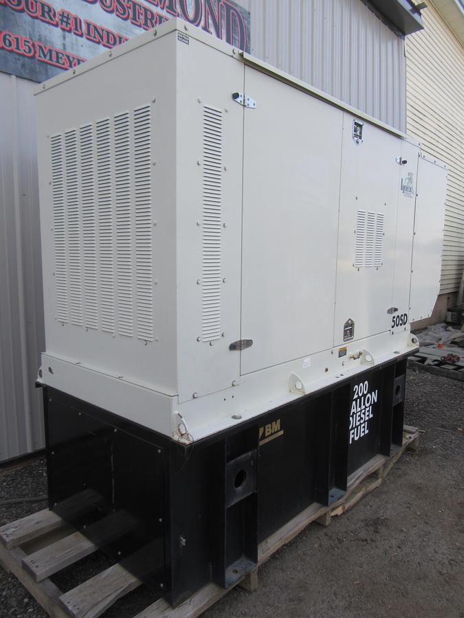 Used 50 KW DIESEL GENERATOR LYNX 120/240V RE-CONNECTABLE SOUND ENCLOSED 350 HRS