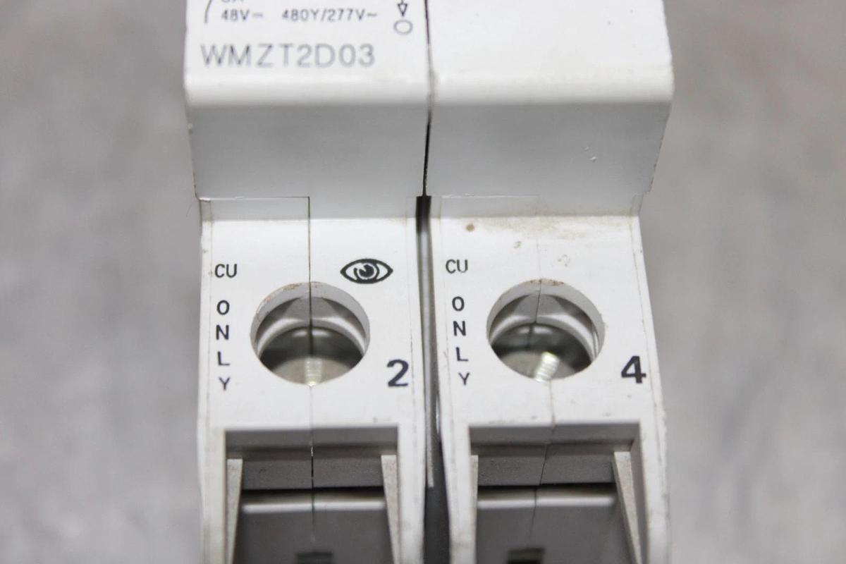 Used EATON CIRCUIT BREAKER WMZT2D03 2-POLE 3 AMP 277/480 VAC AM47E