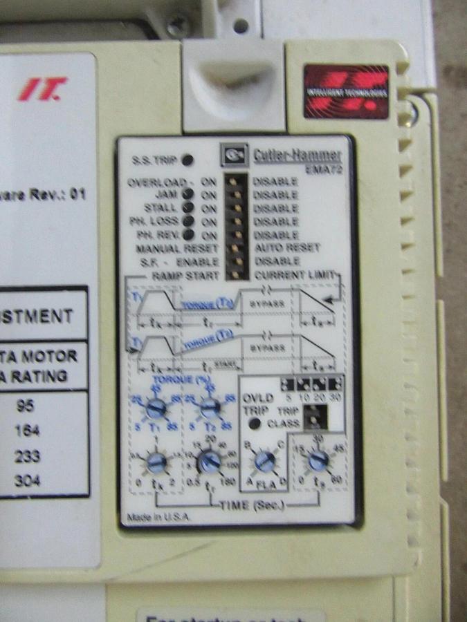 Used 304 AMP CONTINUOUS EATON CUTLER HAMMER INSIDE THE DELTA SOFT STARTER T801T30N3D