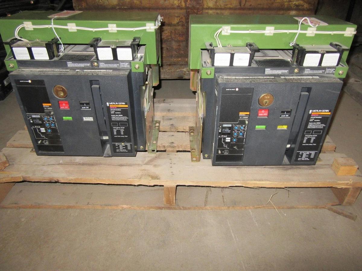 Used (1) MERLIN GERIN MASTERPACT CIRCUIT BREAKER MP20-H1 3P 600V 50/60HZ 2000A STR58U