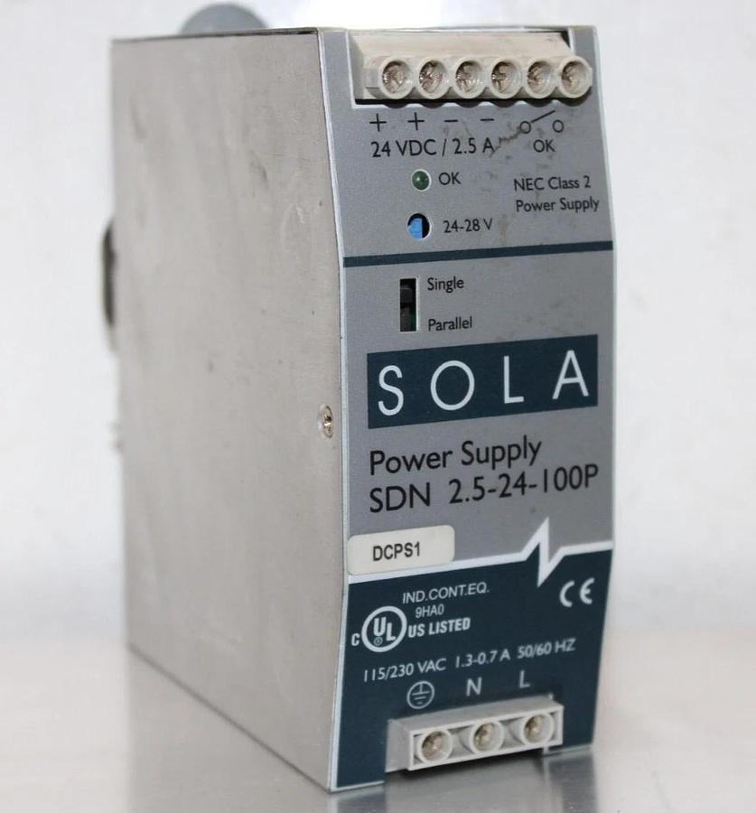 Used EMERSON SOLA POWER SUPPLY SDN-2.5-24-100P 115/230 VAC 1.3-0.7 AMP *WARRANTY*