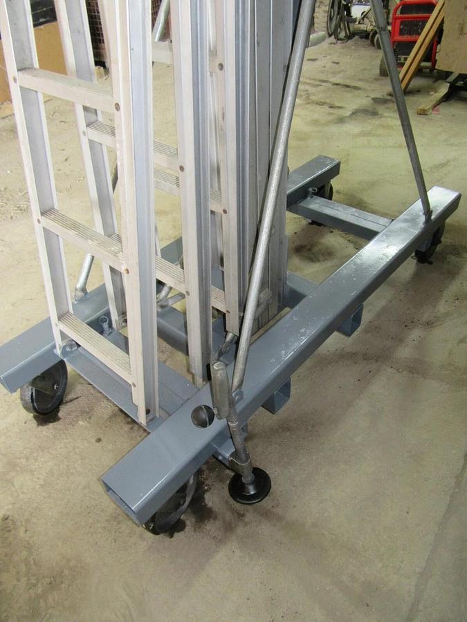 Used 300 LB CAPACITY GENIE EASY-UP 15 FT HT MANUAL PUSH ARIAL WORK PLATFORM EU-15M