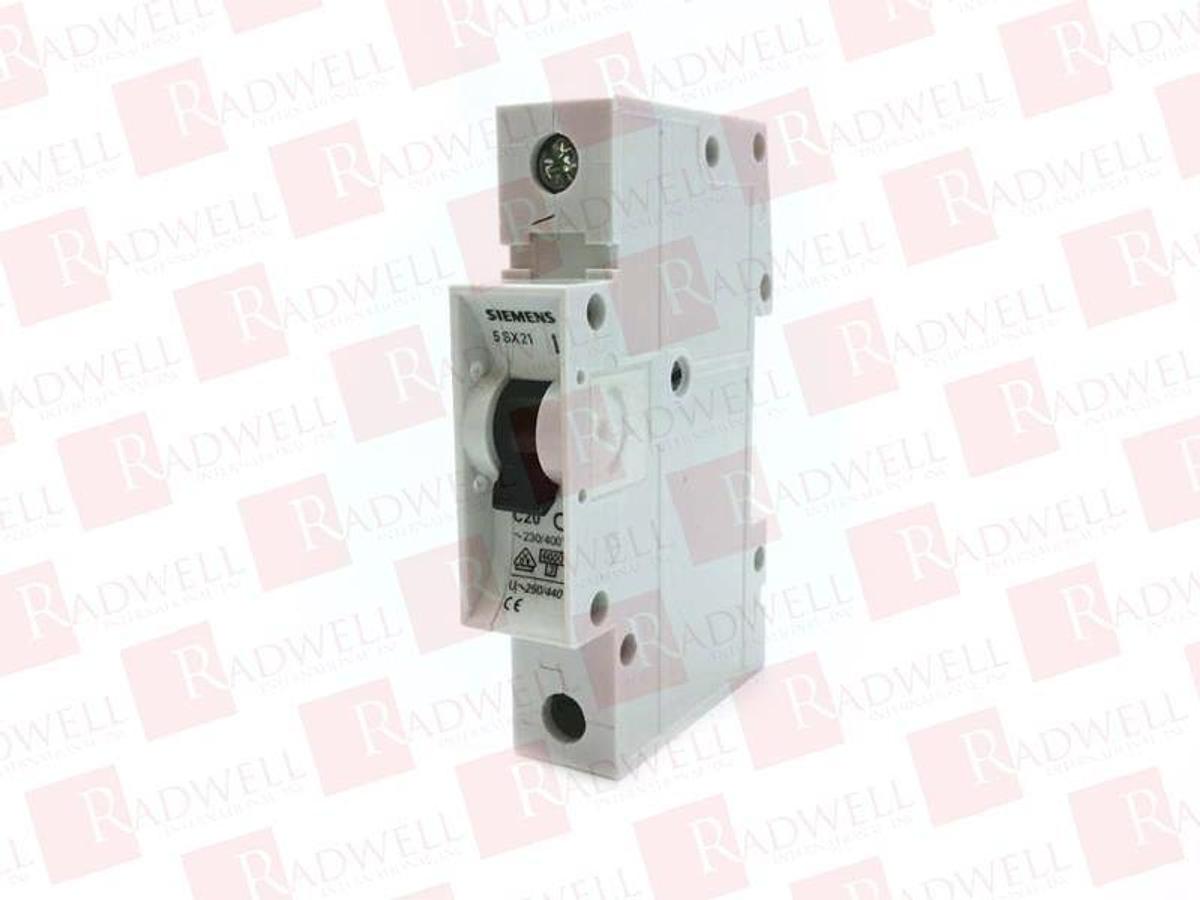 Used SIEMENS CIRCUIT BREAKER 5SX21 B16 16 AMP 277 VAC 1-POLE W/ 5SX9100 AUXILLIARY
