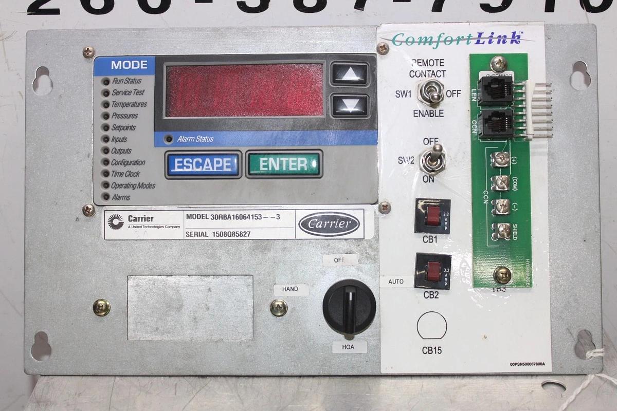 Used CARRIER CONTROL AND ALARM DISPLAY 30RBA16064153--3 CEPL130347-01 *WARRANTY*