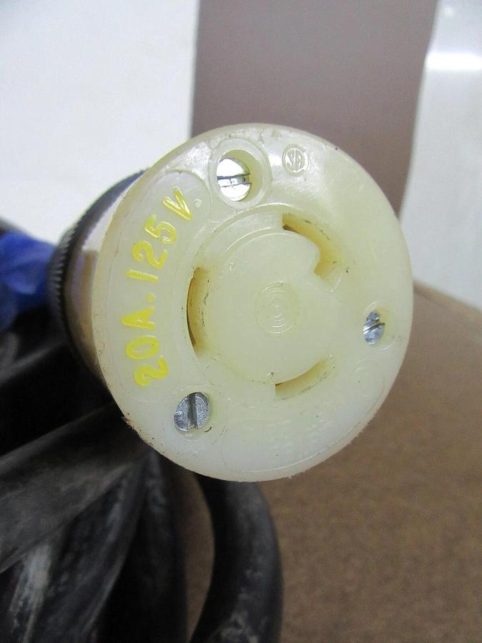 Used 50' SO 12/3 POWER CORD WIRE W/ 20 A 120 V 1 PH HUBBELL TWIST-LOCK PLUGS SOW-A