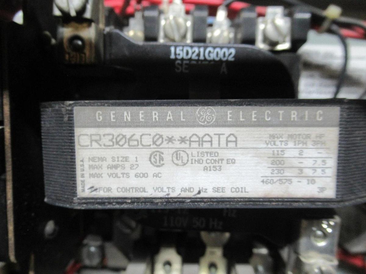 Used GE MCC MOTOR STARTER CONTROL 12" 8000 SER. W/ CR306C0**AATA NEMA SIZE 1 27 AMP