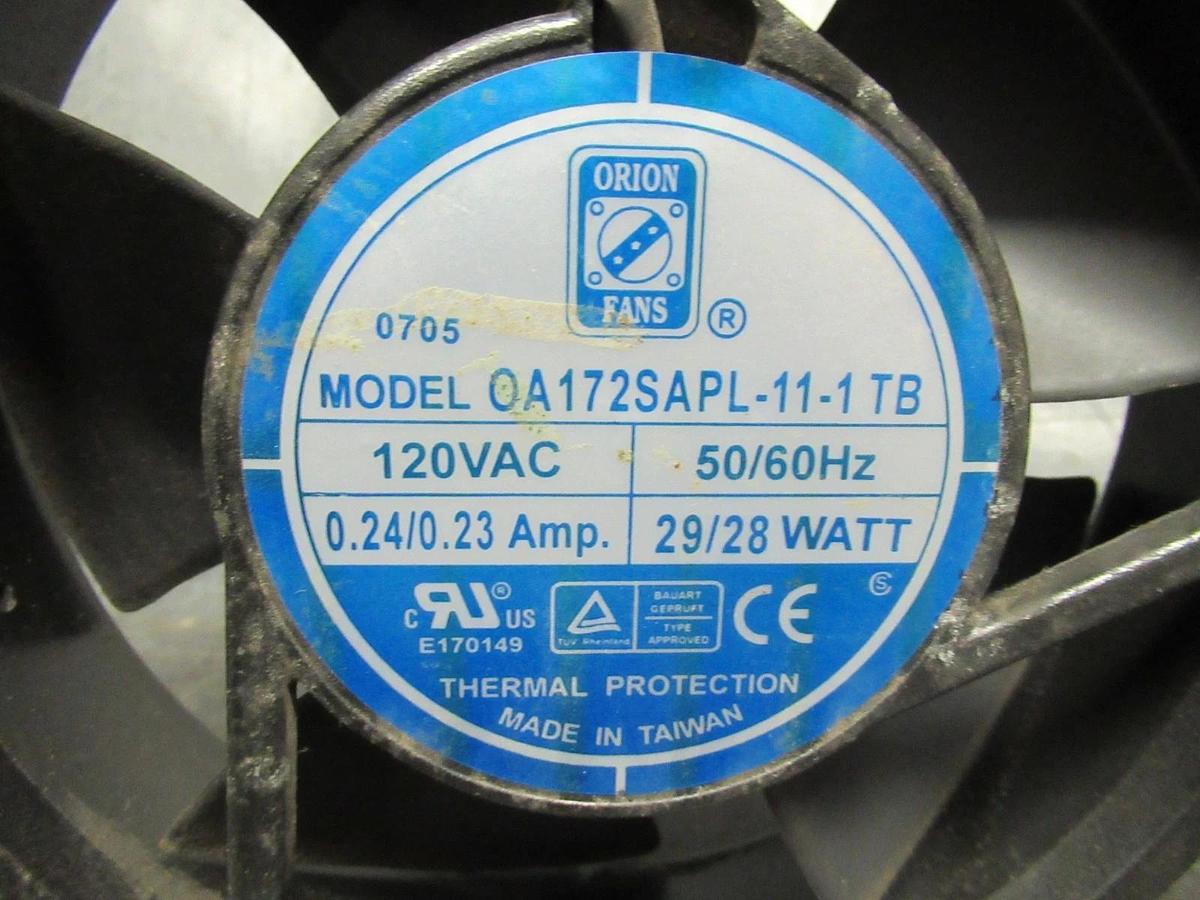 Used ORION THERMAL PROTECTED FAN OA172SAPL-11-1TB 120VAC **WARRANTY INCLUDED**