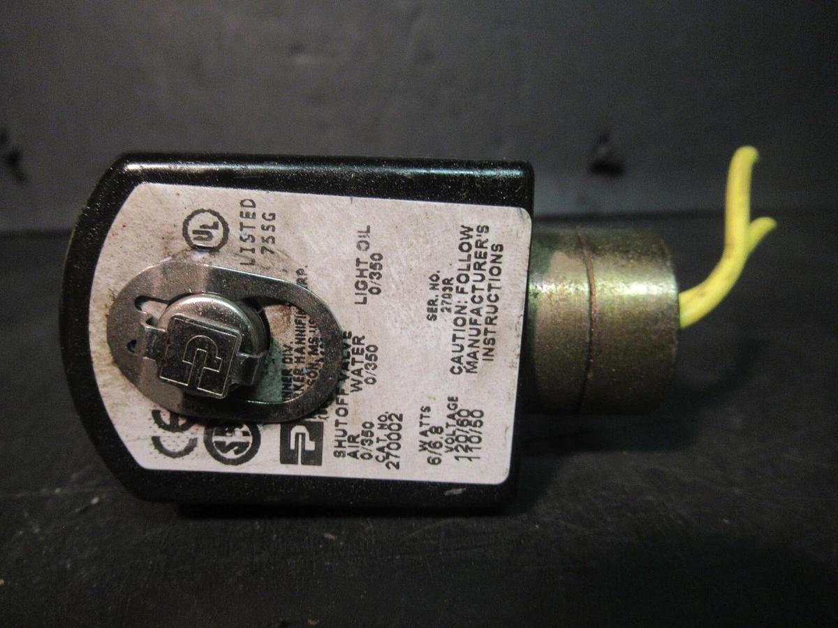 Used PARKER / SKINNER ELECTRIC SHUT-OFF VALVE 270002 120 VOLT 6.8 WATT **WARRANTY**