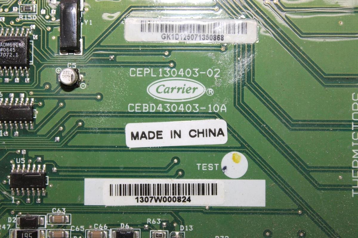 Used CARRIER HVAC MICRO PROCESSOR CIRCUIT BOARD CEPL130403-02 CEBD430403-10A
