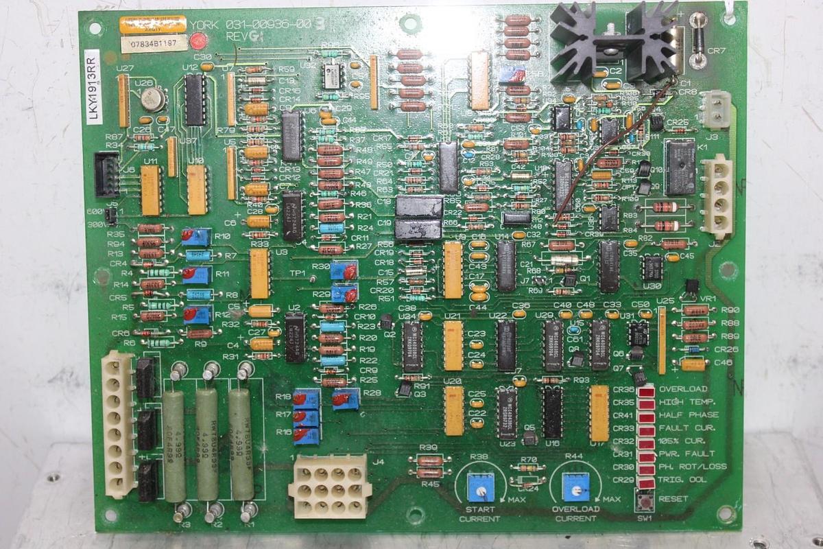 Used YORK CHILLER LOGIC CONTROL CIRCUIT BOARD 031-00936-003 REV. G1 **WARRANTY**