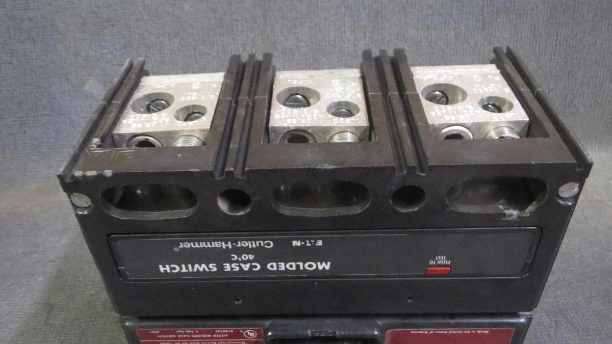 Used 400 AMP CUTLER HAMMER MOLDED CASE SWITCH 600 VAC 3 POLE MODEL: LS36040YE