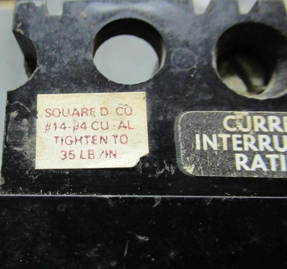 Used SQUARE D BREAKER FAL36020 20A 600VAC 3 POLE W/ BOTTOM LUGS **WARRANTY INCLUDED**