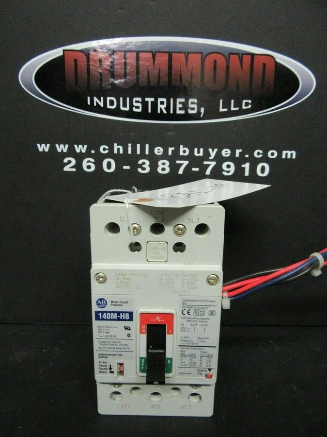 Used 30 AMP ALLEN BRADLEY BREAKER 140M-H8P-C30 3 POLE 480 VAC **WARRANTY INCLUDED**