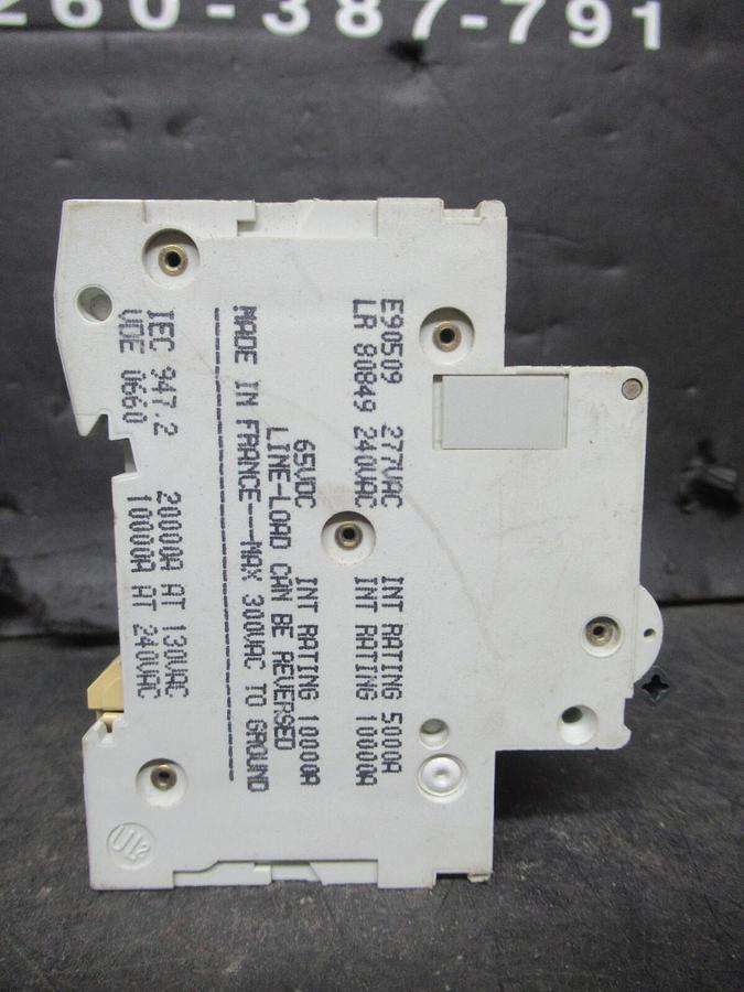 Used MERLIN GERIN SINGLE POLE BREAKER 24433 MULTI 9 C60N 13A-TYPE C 277 VAC