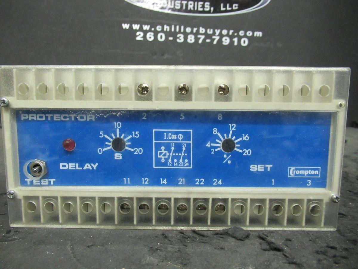 Used CROMPTON INSTRUMENTS PROTECTOR 256-PARU 120 V ENERGIZE 5 A 250 VAC & 24 VDC