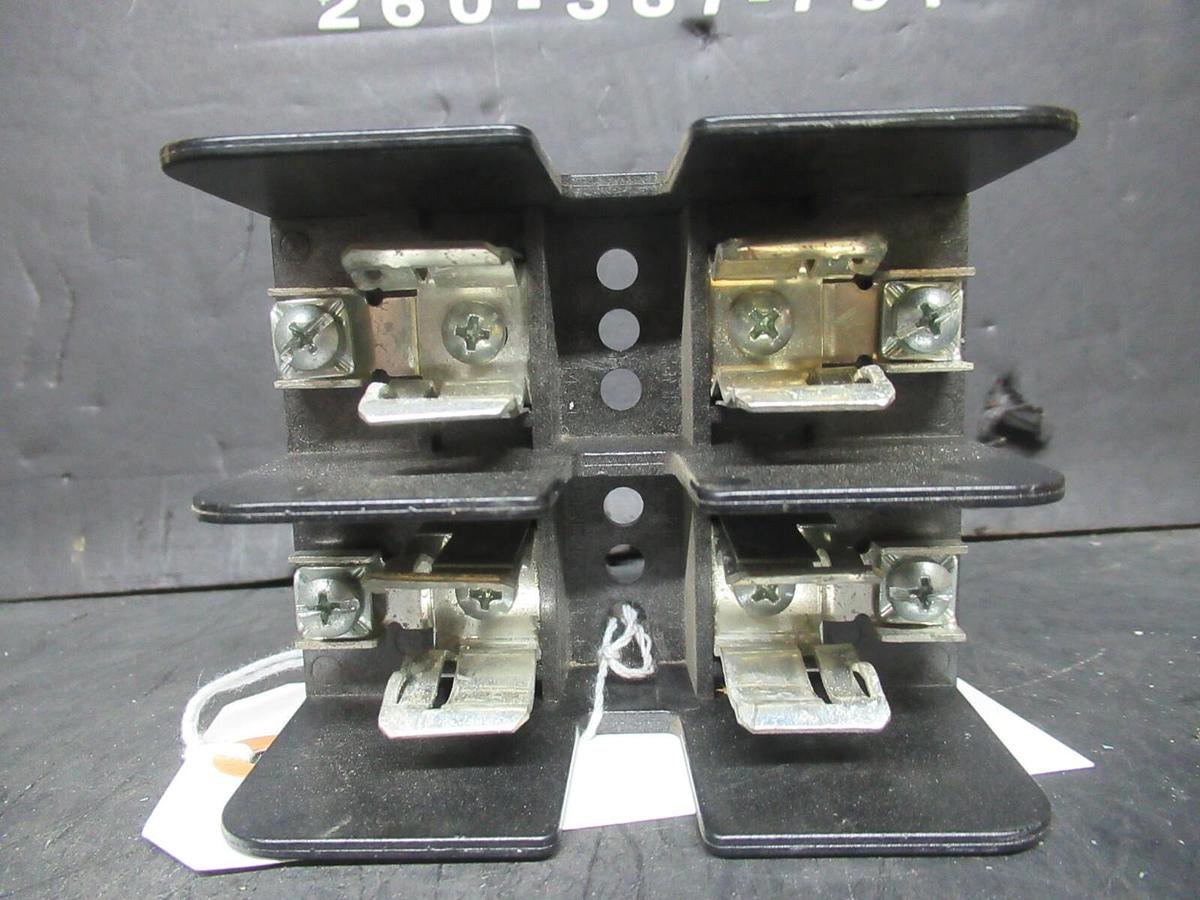 Used GOULD SHAWMUT FUSE BLOCK 60327J 600 VOLT 30 AMP CLASS J FUSES 2-POLE