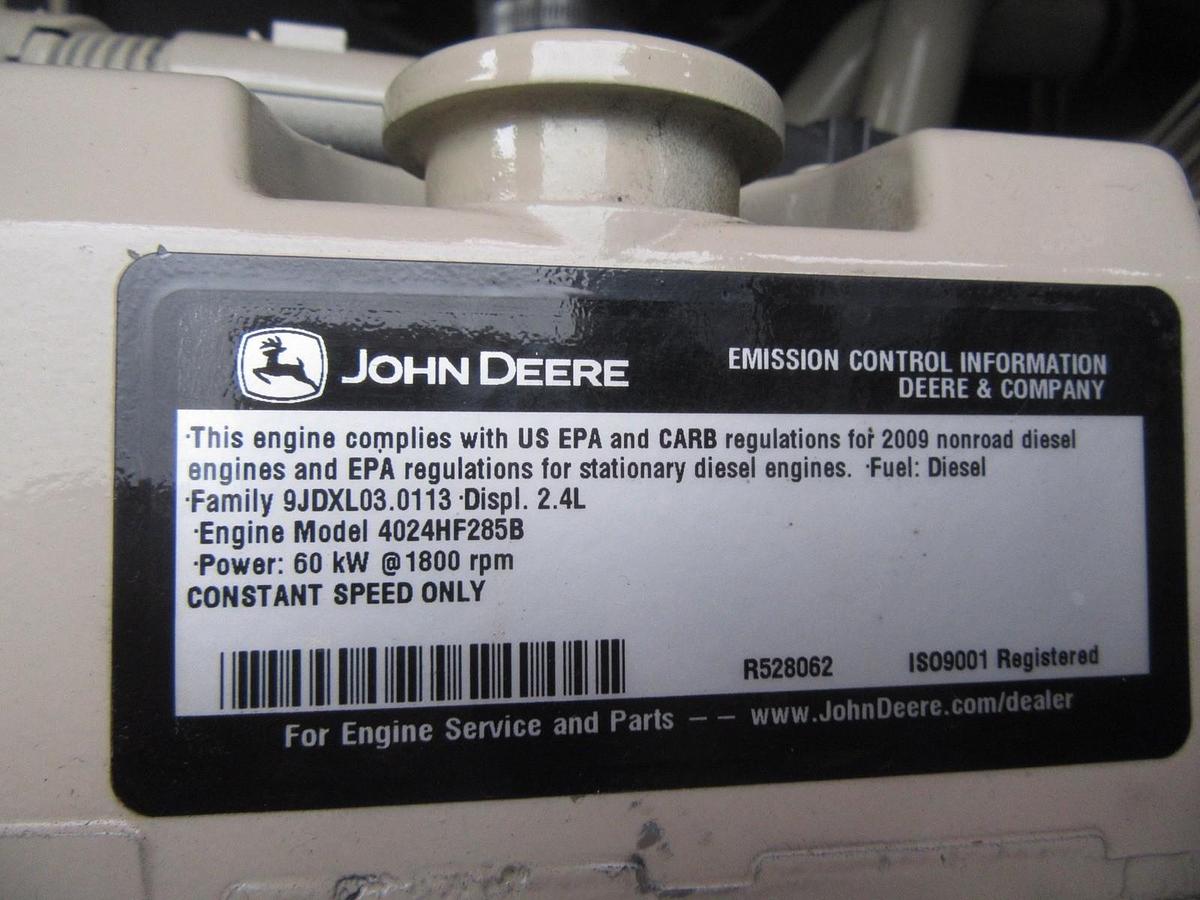 Used 50 KW DIESEL GENERATOR MTU 120/240 V  JOHN DEERE SOUND ENCLOSED 355 HRS  VIDEO