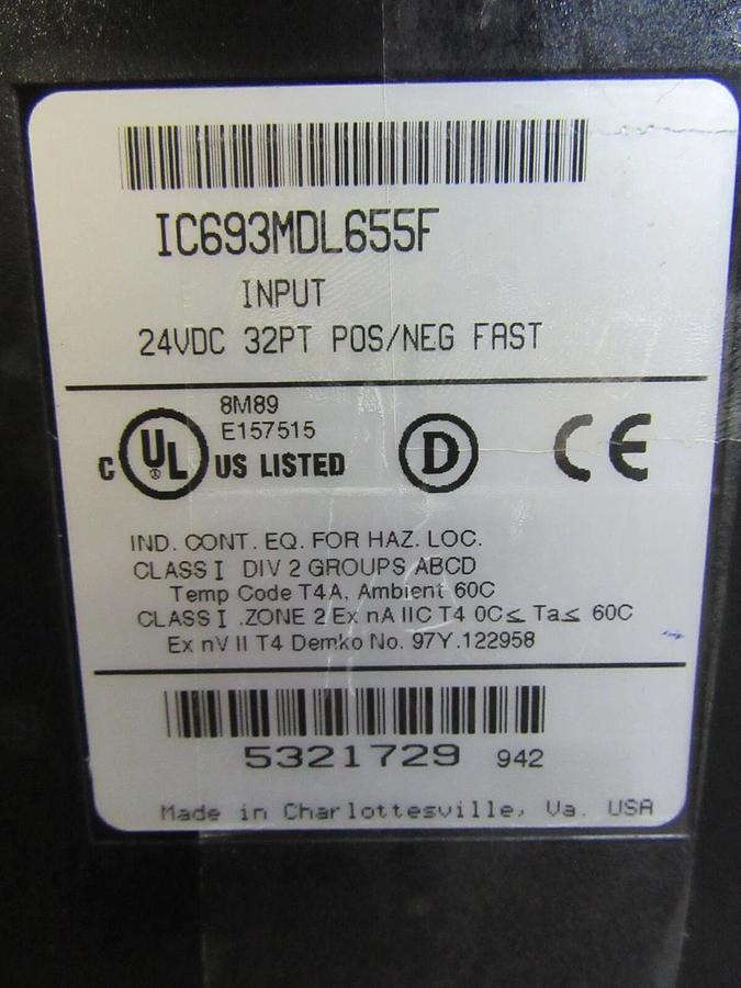 Used LOT OF 5 GE FANUC INPUT MODULE IC693MDL655F 24 VDC **WARRANTY INCLUDED**