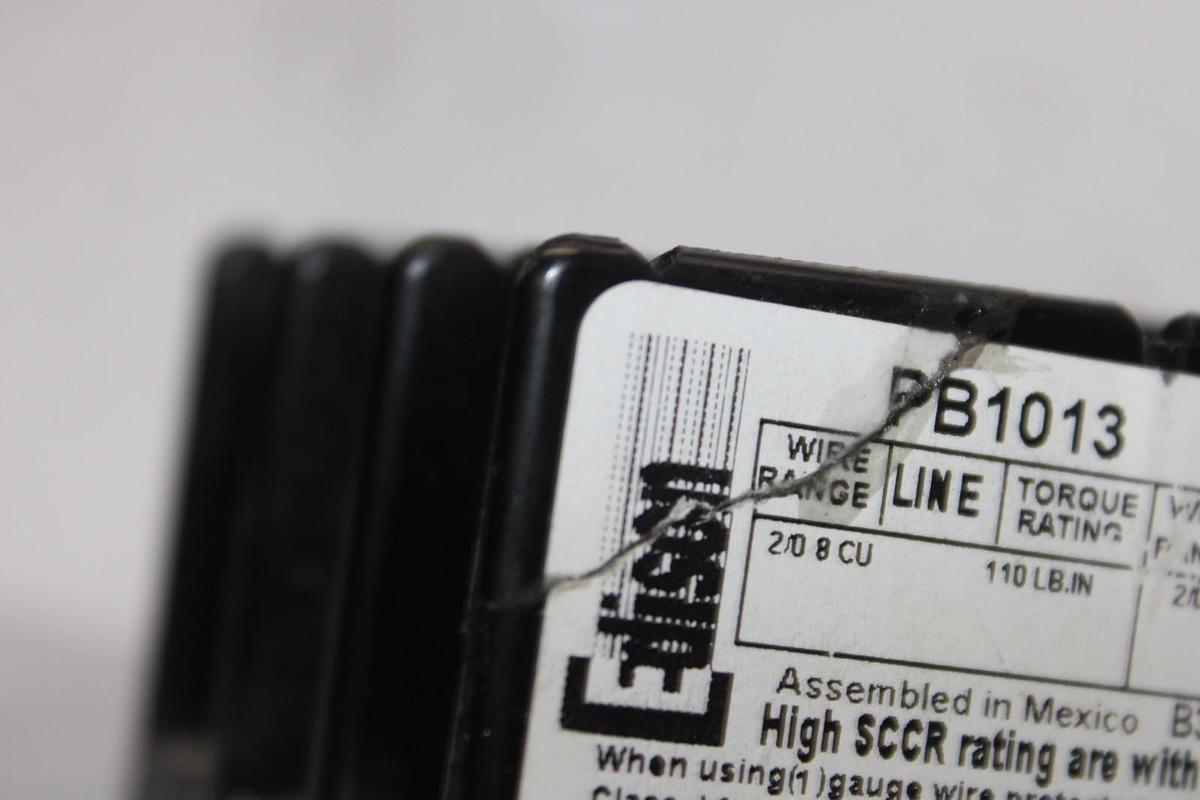 Used EDISON WIRE TERMINAL BLOCK PB1013 200 AMP 600 VOLT 3-POLE **WARRANTY**