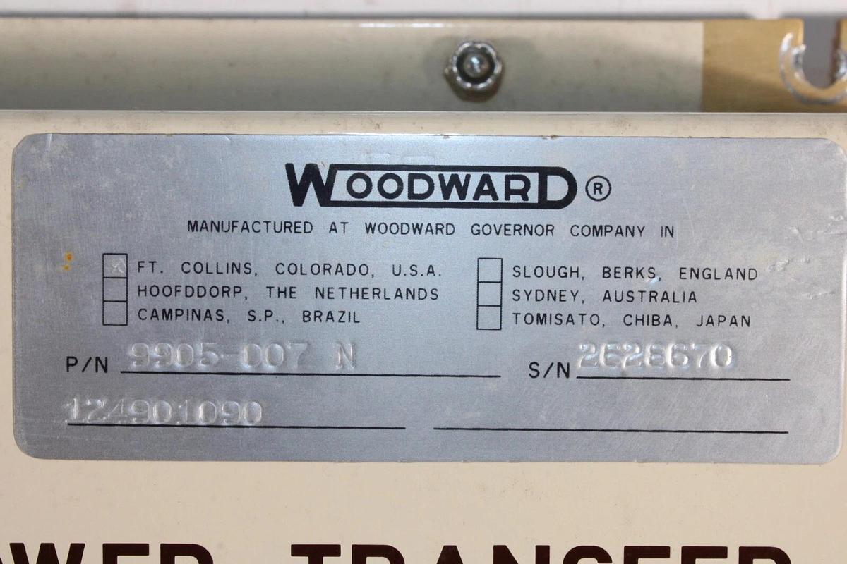 Used WOODWARD AUTOMATIC POWER TRANSFER & LOAD CONTROL 9905-007-N 115-230 VAC