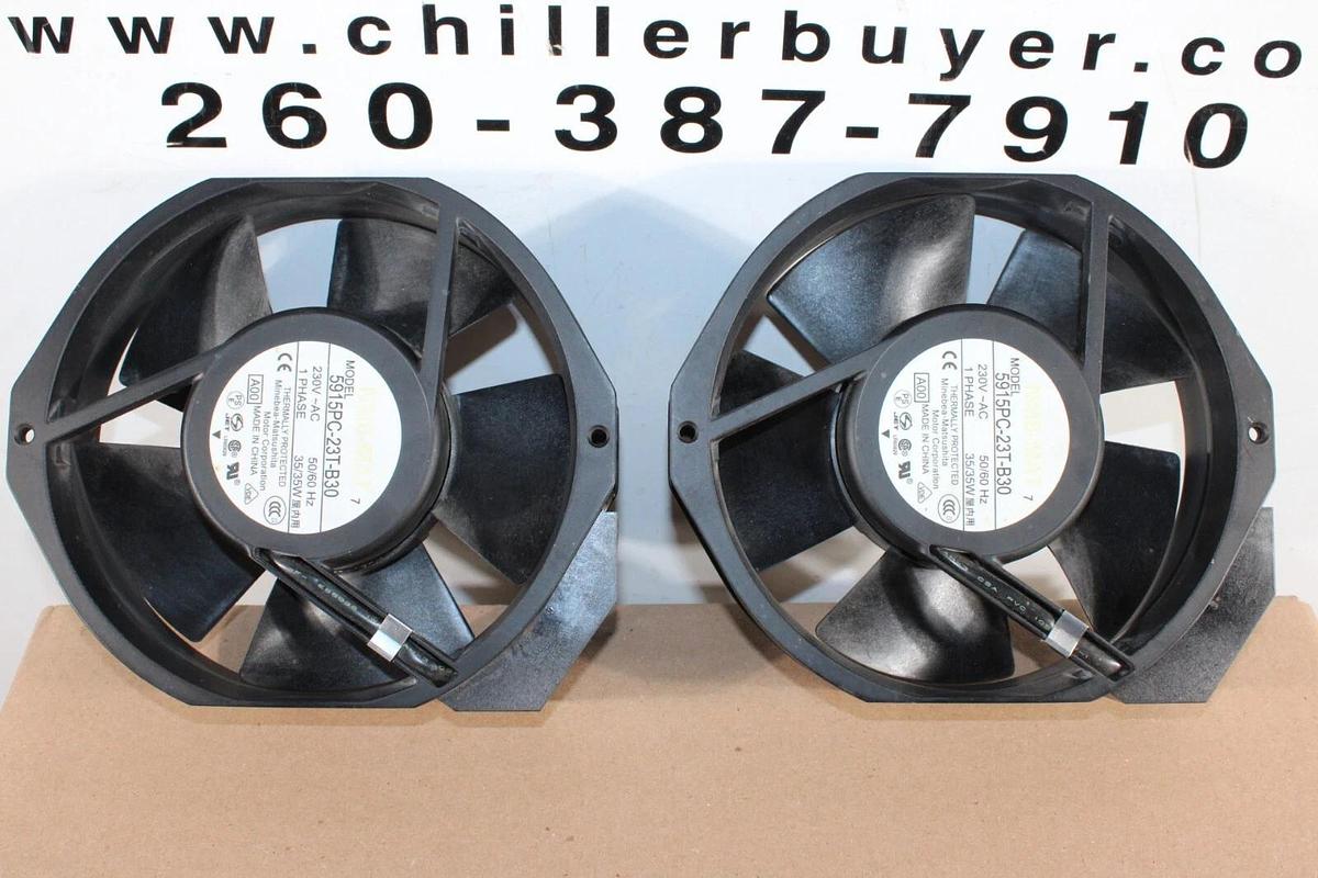 Used LOT OF 2 NMB-MAT FAN 5915PC-23T-30 SINGLE PHASE 230 VAC 35 WATT *WARRANTY*