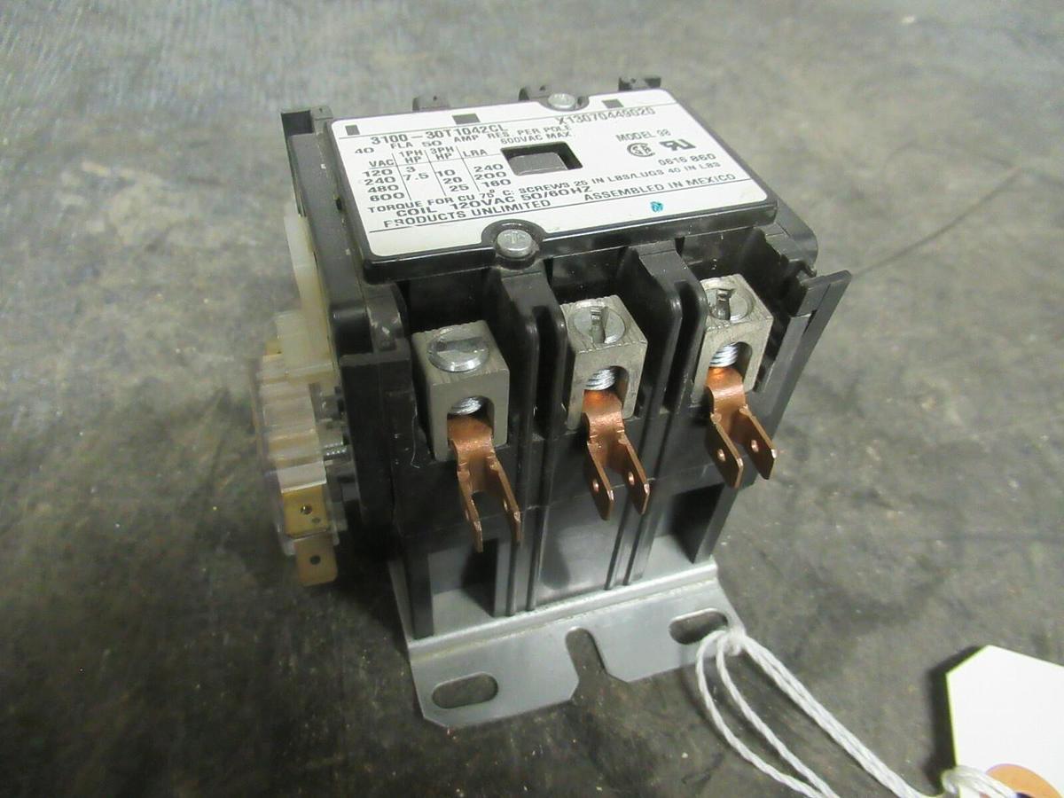 Used 40 AMP PRODUCTS UNLIMITED 3100-30T1042CL X13070449020 600 VAC 25 HP 50 AMP/RES