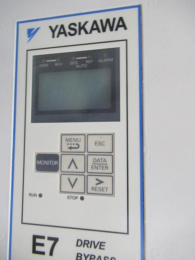 Used YASKAWA AC DRIVE E7BVB096Y 480 VOLT 65 KVA 106.6 AMP 3-PHASE BYPASS **WARRANTY**