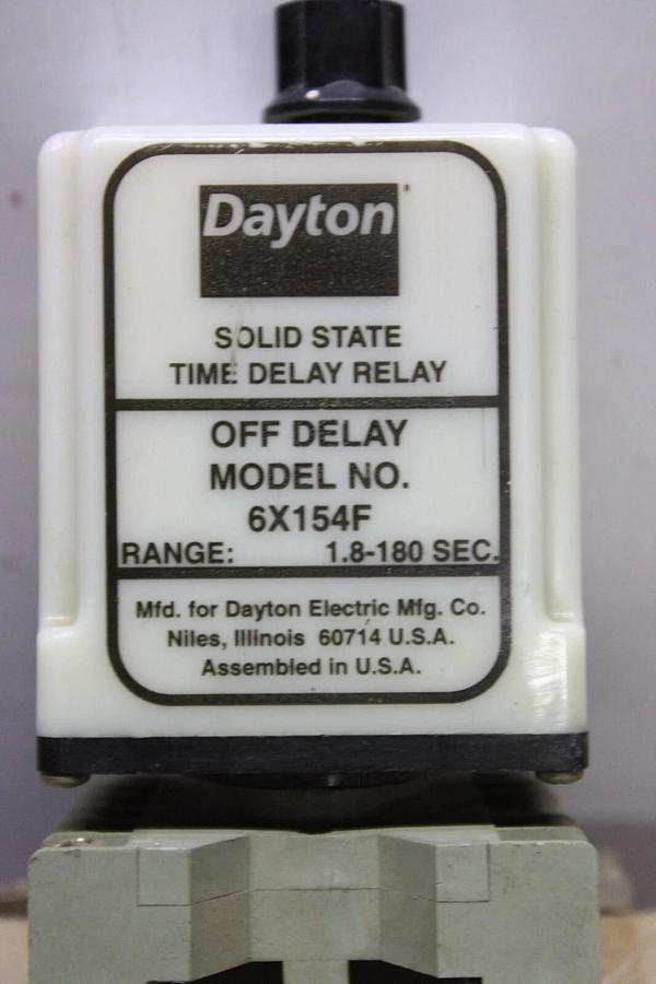 Used DAYTON TIME DELAY RELAY 6X154F 120 VAC 10 AMP 1.8-180 SECOND *WARRANTY INCLUDED*