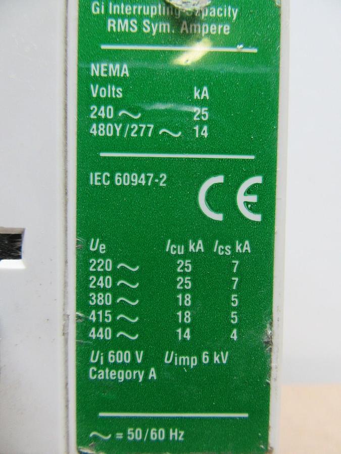 Used CUTLER HAMMER CIRUIT BREAKER GI 125 125 AMP 3-POLE 480/277 VAC **WARRANTY**
