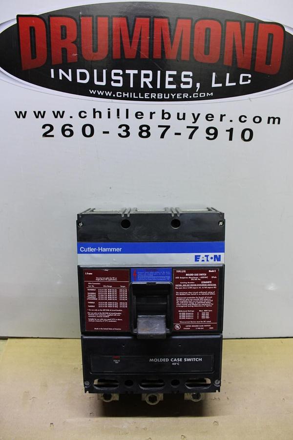 Used CUTLER HAMMER MOLDED CASE SWITCH LS36040YE 400 AMP 600 VAC 3-POLE