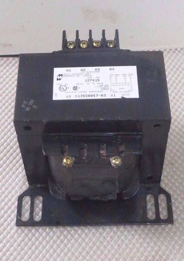 Used NECO HAMMOND CONTROL TRANSFORMER X13550057-03 1 PH 750 VA 60 Hz 127415
