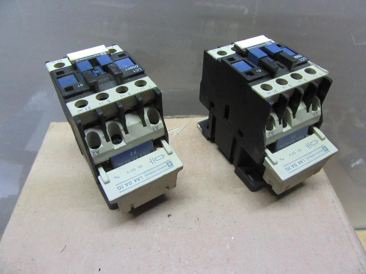 Used LOT OF 2 TELEMECANIQUE CONTACTOR LC1-D0901 600 VOLT 25 AMP 7.5 HP