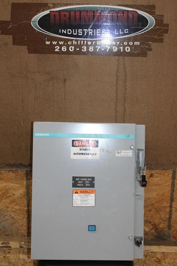 Used SIEMENS NEMA 1 ENCLOSED COMBINATION STARTER W/ SIZE 2 509-C0D & MCS606R SWITCH