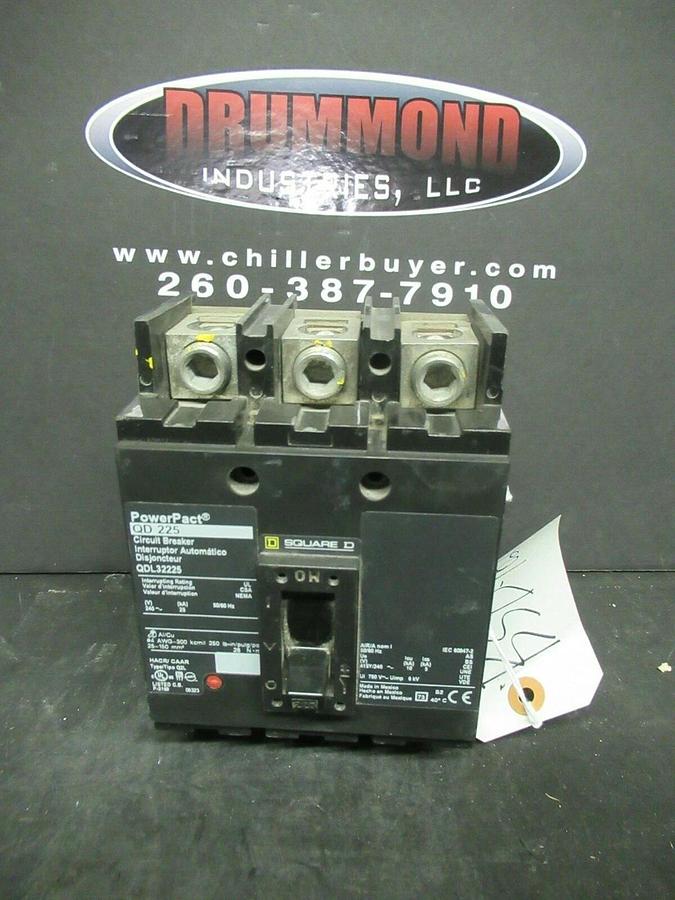 Used 225 AMP SQUARE D POWERPACT BREAKER QDL32225 3 POLE 240 VAC **WARRANTY**