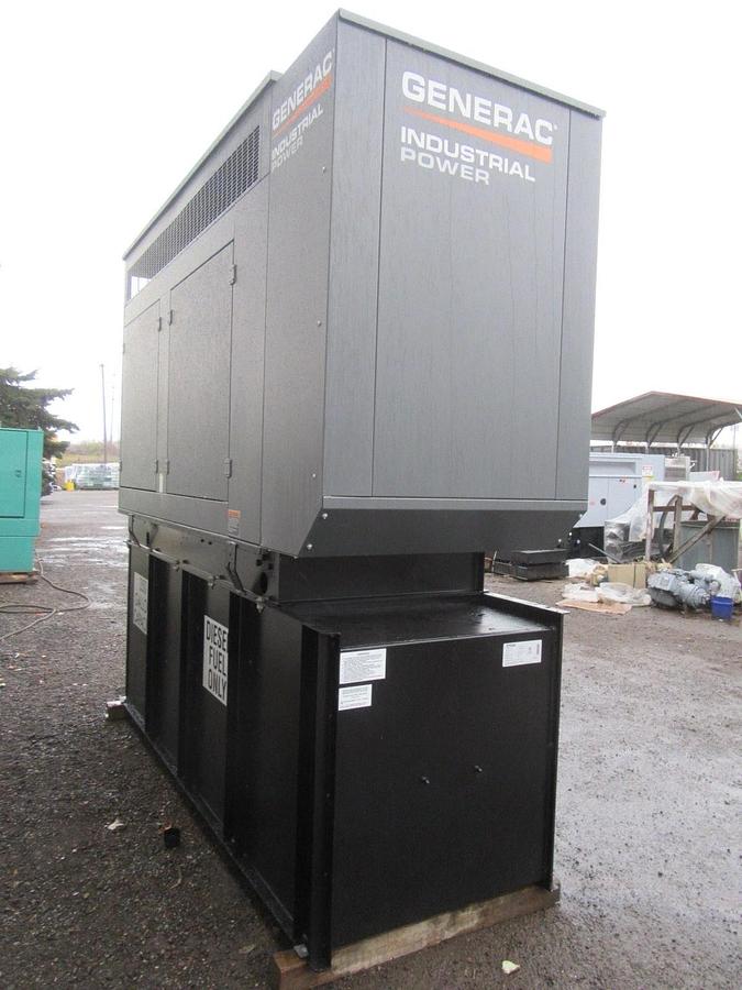 Used 80 KW DIESEL GENERATOR GENERAC 120/240V FPT BRAND NEW SOUND ENCLOSED VIDEO 50 KW