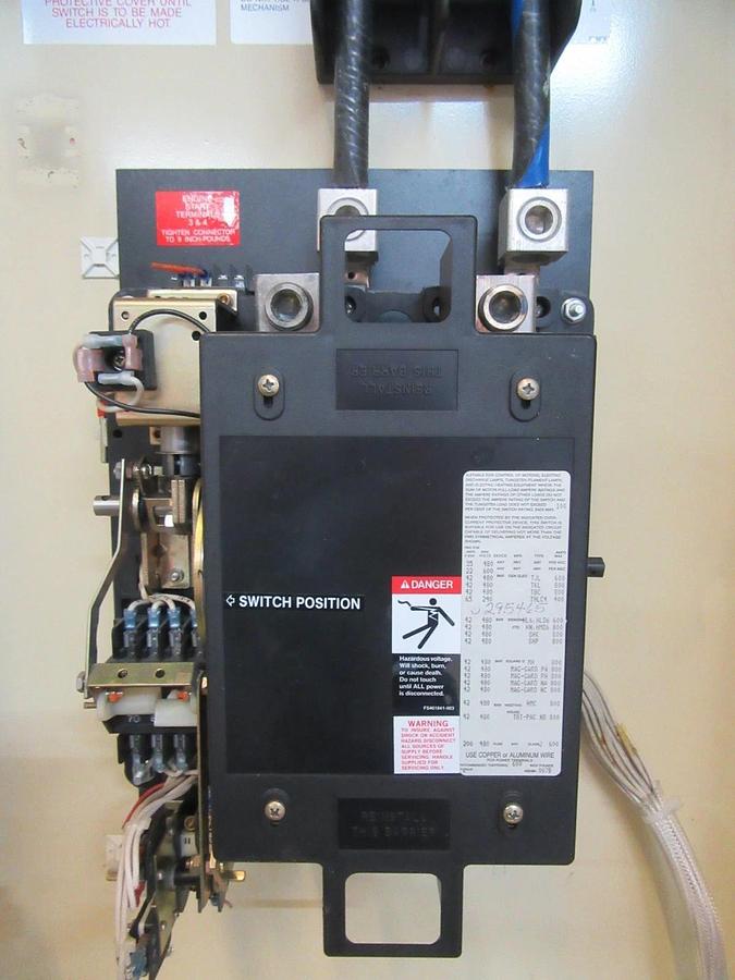 Used 400 AMP KOHLER ASCO ATS AUTOMATIC TRANSFER SWITCH K-164231-400 240 V 1 PH