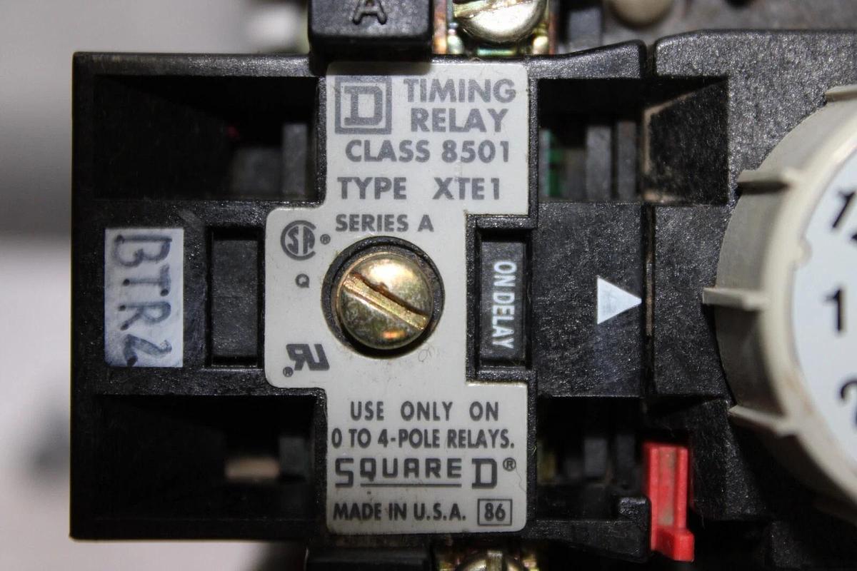 Used SQUARE D INDUSTRIAL CONTROL TIMING RELAY 8501 XTE1 X0-40 **WARRANTY**