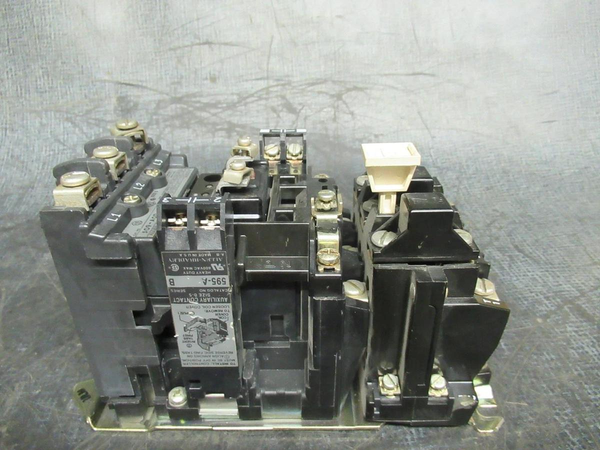 Used ALLEN-BRADLEY STARTER 509-A0D NEMA 0 600V 18A 5HP W/ 42185-800-01 OVERLOAD