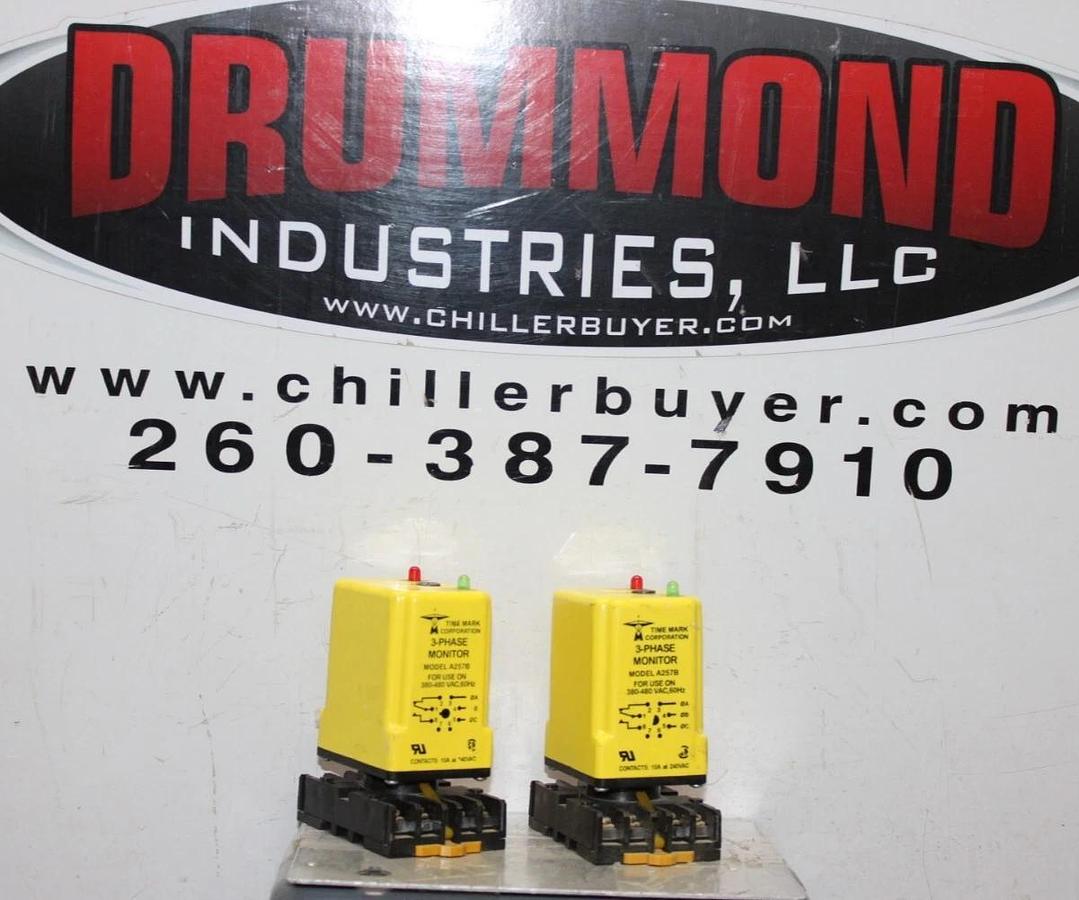 Used LOT OF 2 TIME MARK 3-PHASE MONITOR RELAY A257B 480 VAC 10 AMP *WARRANTY*